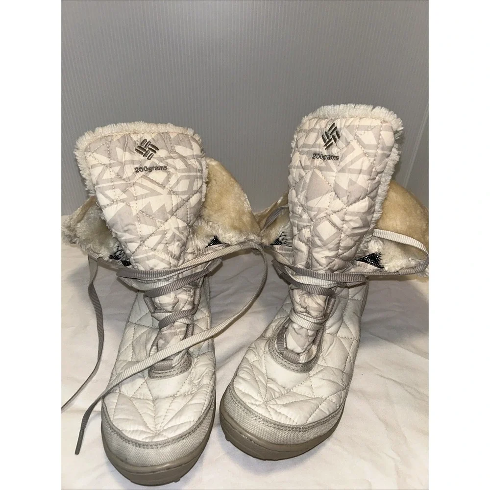 Columbia minx mid ll Stone cream‎ quilted winter boot women's size 8.5